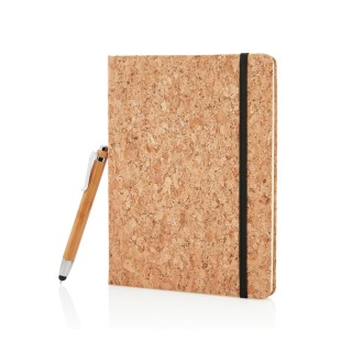 Libreta A5 con bolígrafo touch de bambú personalizada